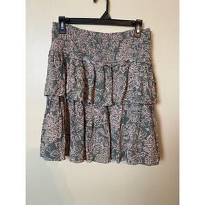 Floral Tiered Ruffle Smocked Skirt Size 1x plus size